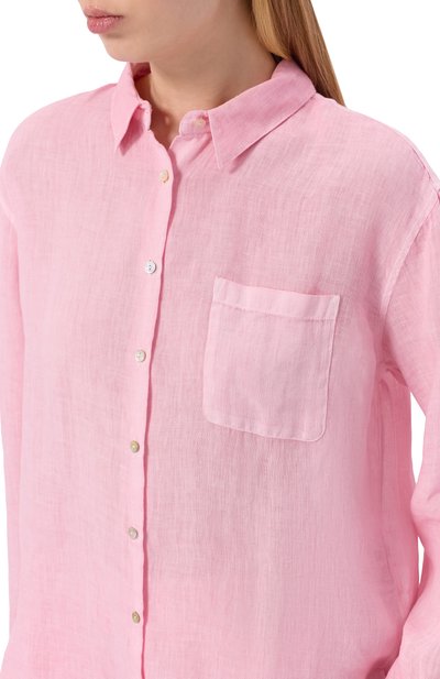 Льняная рубашка 120% LINO розового цвета по цене 32050 руб., арт. 33ALIW19GE/0000115_001, фото 5 Льняная рубашка 120% LINO, арт. 33ALIW19GE/0000115_001, фото 5