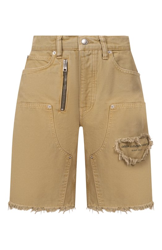 Хлопковые шорты Alexander Wang 4DC2264160 Хаки 4DC2264160