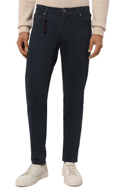 Брюки из хлопка и кашемира MARCO PESCAROLO темно-синего цвета по цене 58150 руб., арт. NERAN0M/5003, фото 3 Брюки из хлопка и кашемира MARCO PESCAROLO, арт. NERAN0M/5003, фото 3