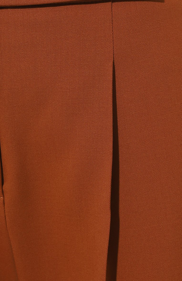 Женские шерстяные брюки WINDSOR коричневого цвета, арт. 52 DH326/10017065 | Фото 5 (Материал внешний: Шерсть; Длина (брюки, джинсы): Стандартные; Женское Кросс-КТ: Брюки-одежда; Силуэт Ж (брюки и джинсы): Прямые; Материал сплава: Проставлено; Драгоценные камни: Проставлено; Стили: Кэжуэл)