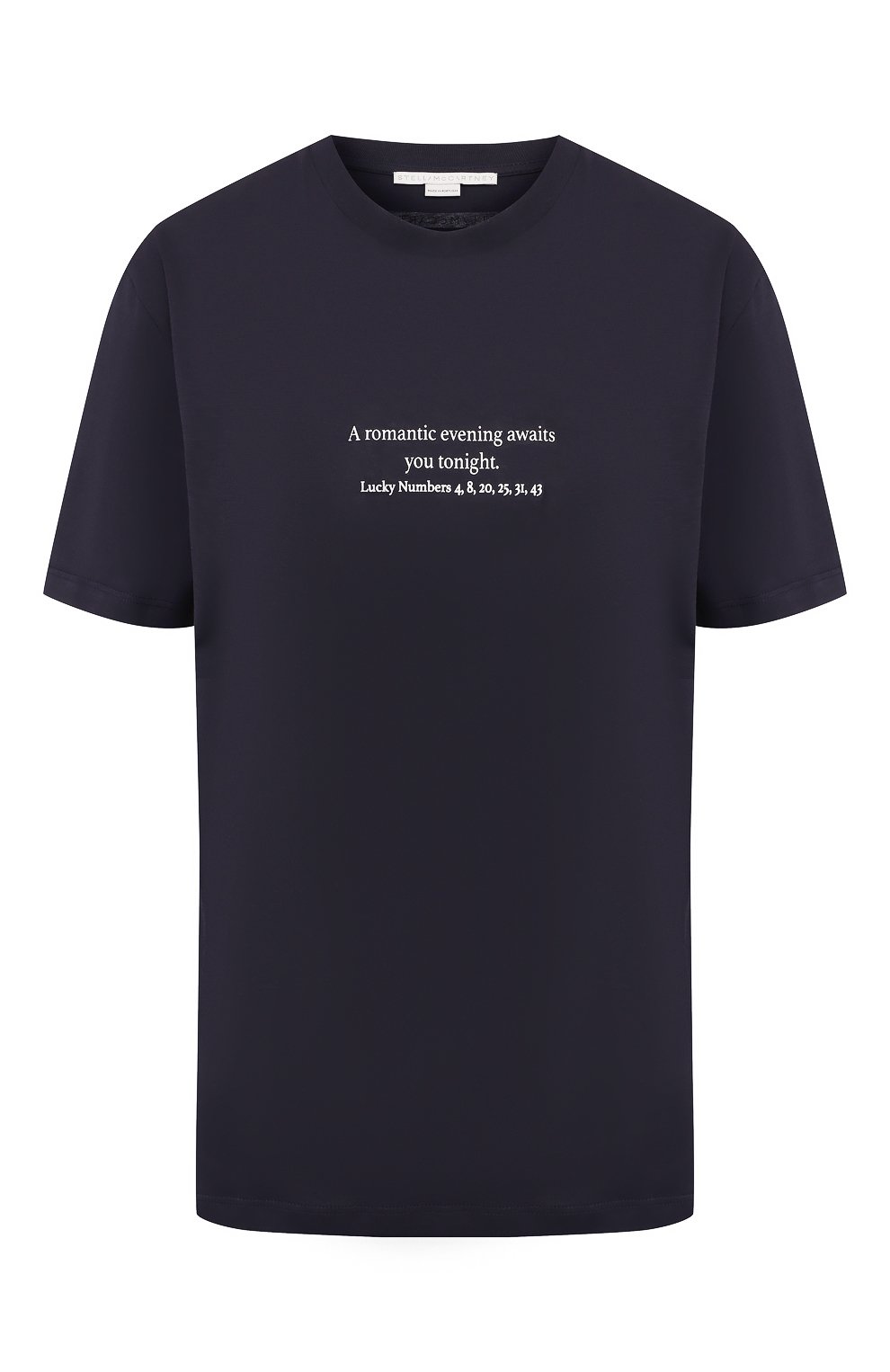 Хлопковая футболка STELLA MCCARTNEY черного цвета по цене 28800 руб., арт. 381701/SMW83, фото 1 Хлопковая футболка STELLA MCCARTNEY, арт. 381701/SMW83, фото 1