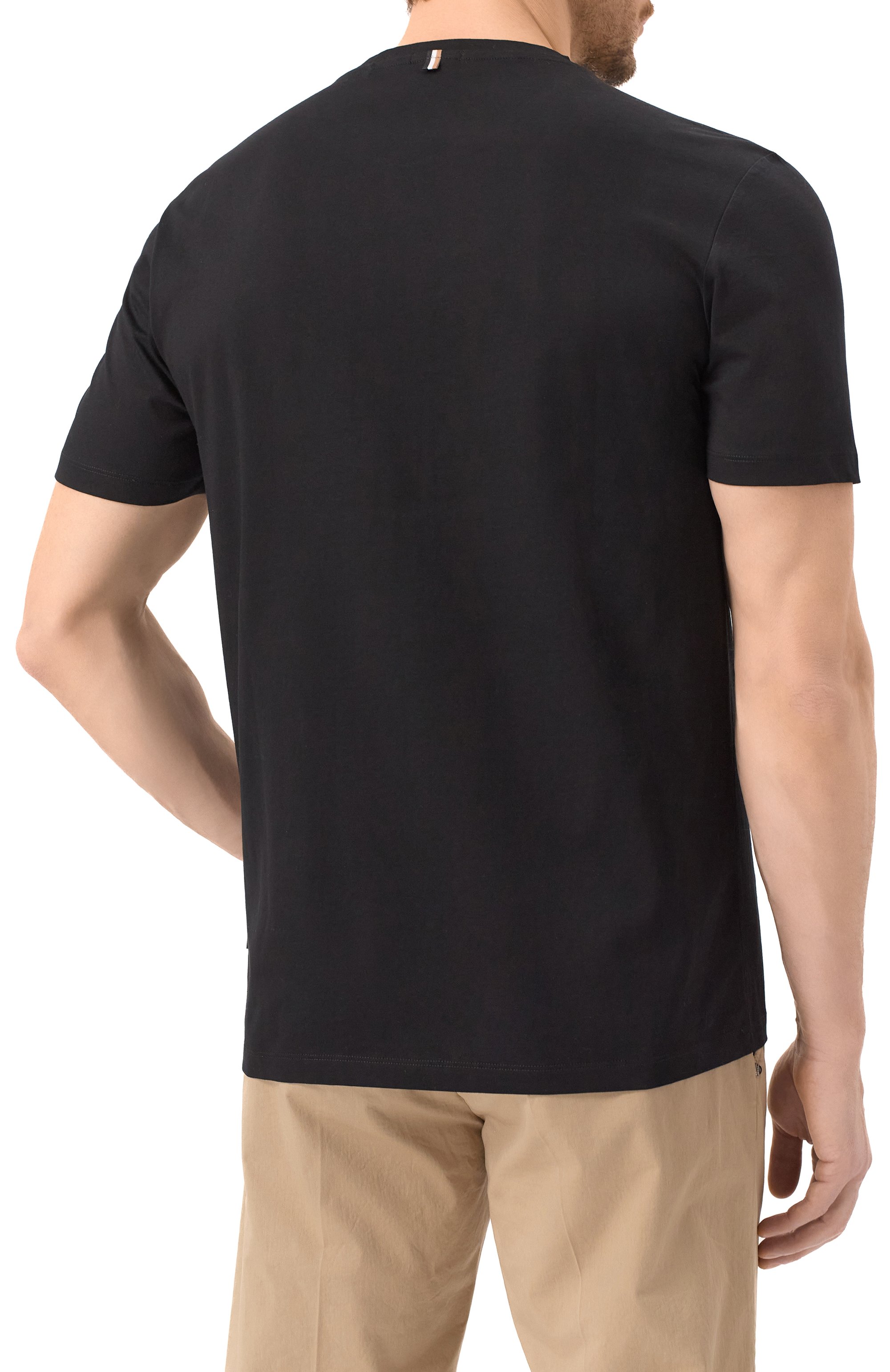 Хлопковая футболка BOSS черного цвета по цене 11950 руб., арт. 50468395, фото 4 Хлопковая футболка BOSS, арт. 50468395, фото 4