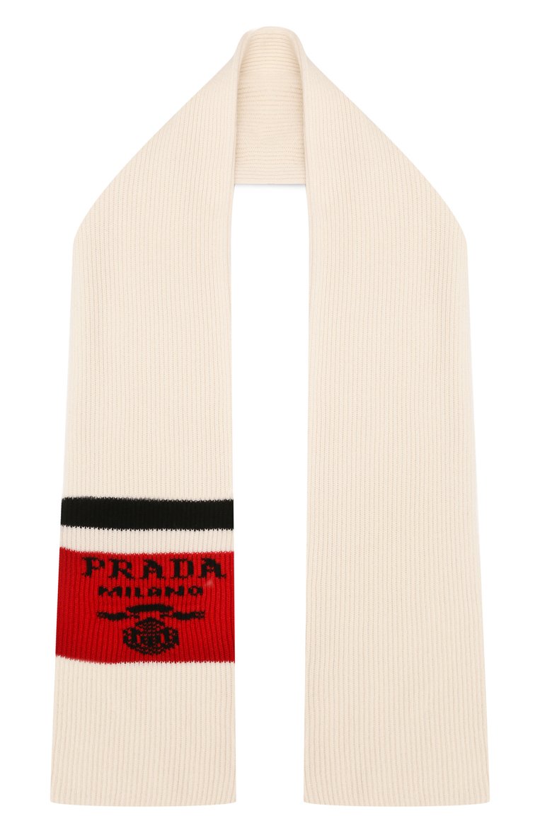 Мужской кашемировый шарф PRADA кремового цвета, арт. UMS418-10QF-F0009-212 | Фото 1 (Материал: Кашемир, Шерсть, Текстиль; Кросс-КТ: кашемир; Мужское Кросс-КТ: Шарфы - шарфы; Нос: Не проставлено; Региональные ограничения белый список (Axapta Mercury): Не проставлено)