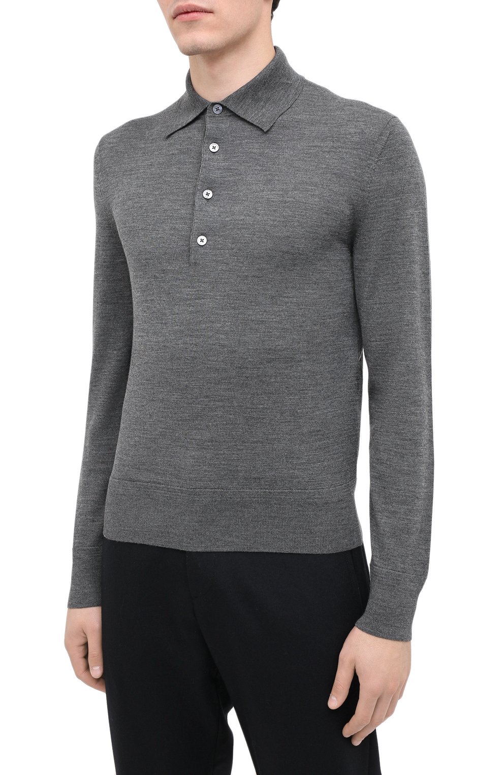 Шерстяное поло TOM FORD серого цвета по цене 99500 руб., арт. BVM94/TFK132, фото 3 Шерстяное поло TOM FORD, арт. BVM94/TFK132, фото 3