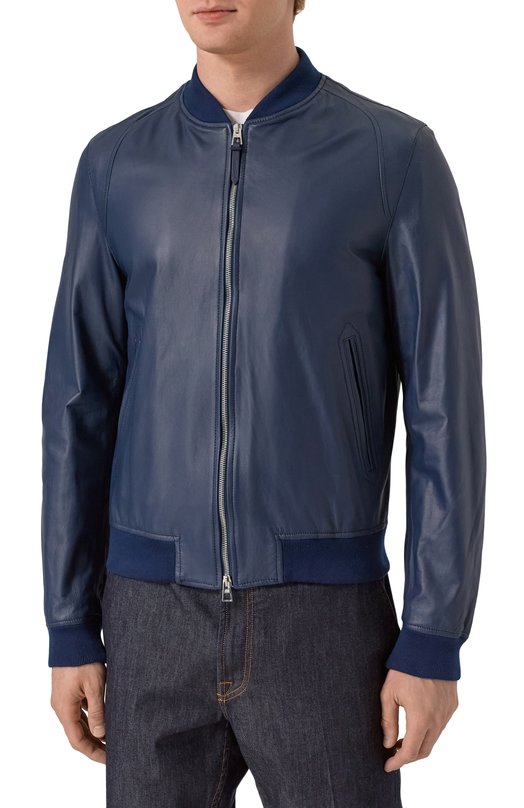 Кожаный бомбер Jacob Cohen 25E P/JUM_H0074 00G D1360 RW Синий  25E P/JUM_H0074 00G D1360 RW Фото 3