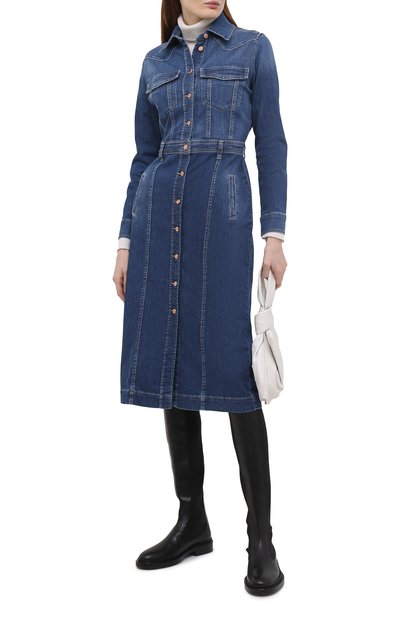 Джинсовое платье 7 FOR ALL MANKIND синего цвета по цене 29550 руб., арт. JSLLZ030WE, фото 2 Джинсовое платье 7 FOR ALL MANKIND, арт. JSLLZ030WE, фото 2