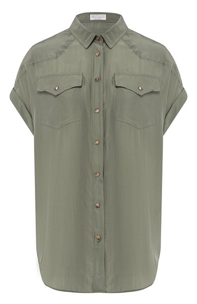 Женская шелковая рубашка BRUNELLO CUCINELLI, арт. MA929NT116