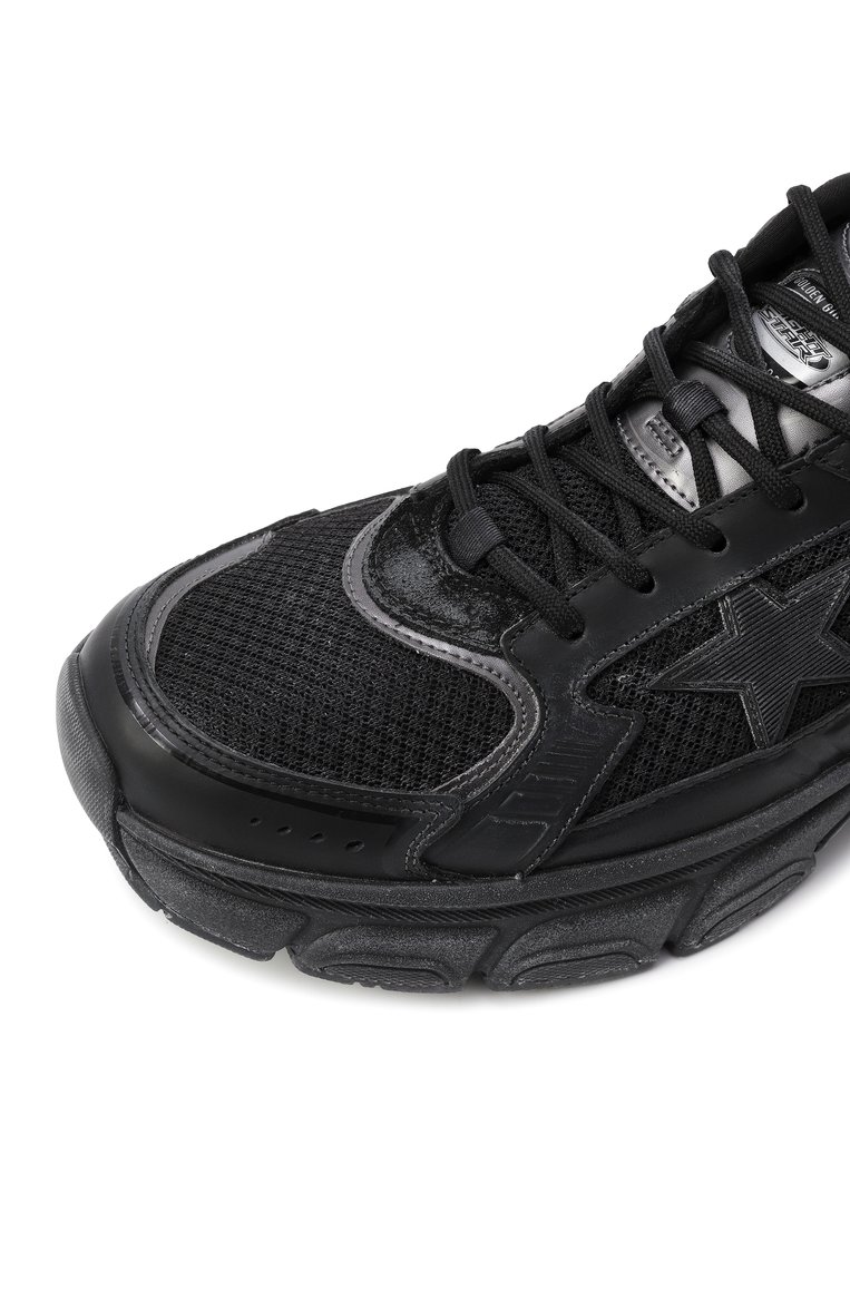 Мужские комбинированные кроссовки lightstar GOLDEN GOOSE DELUXE BRAND черного цвета, арт. GMF00724.F006473 | Фото 7 (Материал внутренний: Текстиль; Материал внешний: Текстиль, Натуральная кожа; Подошва: Массивная; Кросс-КТ: Низкие; Материал утеплителя: Без утеплителя; Стили: Классический)