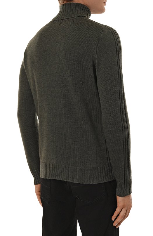 Шерстяной свитер Dondup UT167/M00856U 002 Хаки  UT167/M00856U 002 Фото 4