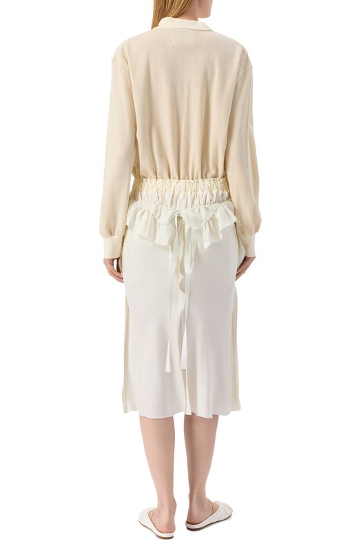 Платье из хлопка и льна Maison Margiela S51DD0037/MTJ030 Кремовый  S51DD0037/MTJ030 Фото 4