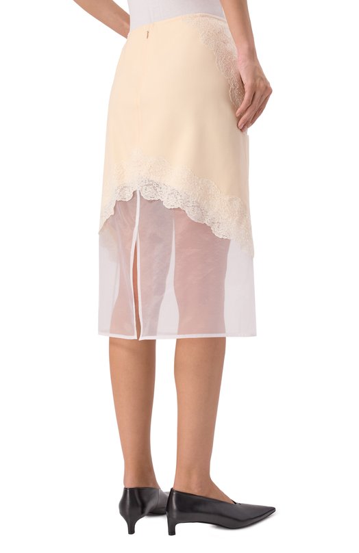 Шерстяная юбка Jil Sander J03MA0257/J40291 Кремовый  J03MA0257/J40291 Фото 4