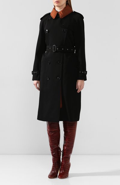Шерстяной тренч failand BURBERRY черного цвета по цене 325500 руб., арт. 8020190, фото 3 Шерстяной тренч failand BURBERRY, арт. 8020190, фото 3