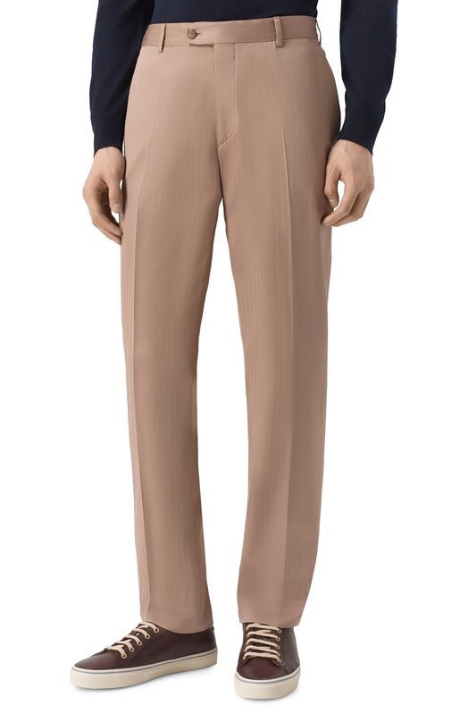 Хлопковые брюки Brioni RPCW0L/PD010 Бежевый  RPCW0L/PD010 Фото 3