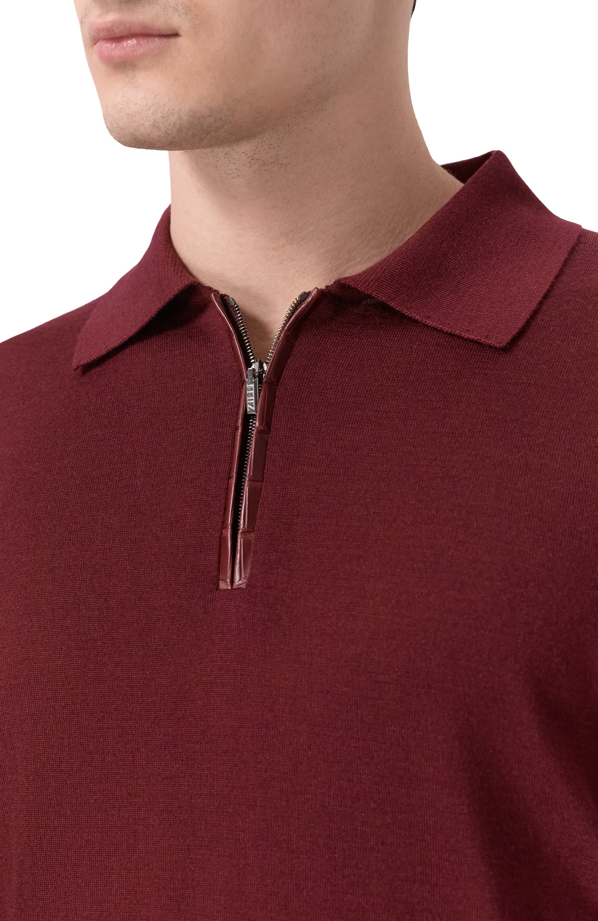 Поло с отделкой из кожи крокодила ZILLI, арт. KZP001M0340VZL000_001, фото 5