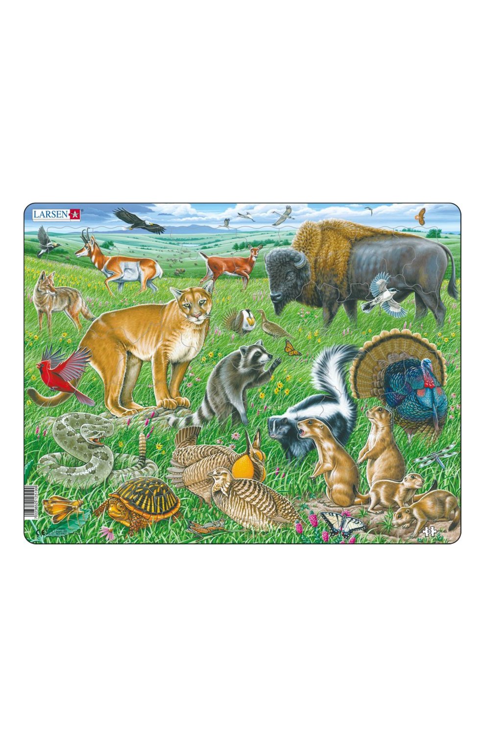 Пазл животные северной америки LARSEN разноцветного цвета по цене 1110 руб., арт. FH40, фото 1 Пазл животные северной америки LARSEN, арт. FH40, фото 1