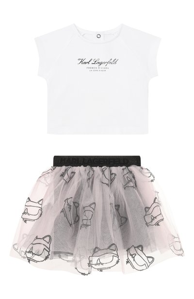Комплект из футболки и юбки KARL LAGERFELD KIDS, арт. Z31055