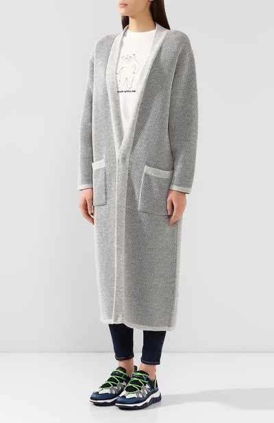 Кардиган SEVEN LAB серого цвета по цене 41580 руб., арт. KNL19-B1C white grey, фото 3 Кардиган SEVEN LAB, арт. KNL19-B1C white grey, фото 3