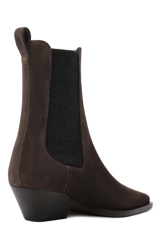 Замшевые ботильоны Brunello Cucinelli MZSFC3080P Коричневый  MZSFC3080P Фото 5