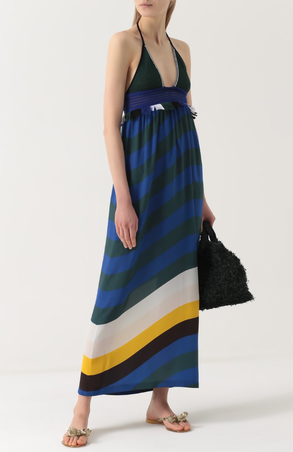 Шелковое платье-макси с открытой спиной FENDI, арт. FXX664/0GX, фото 2