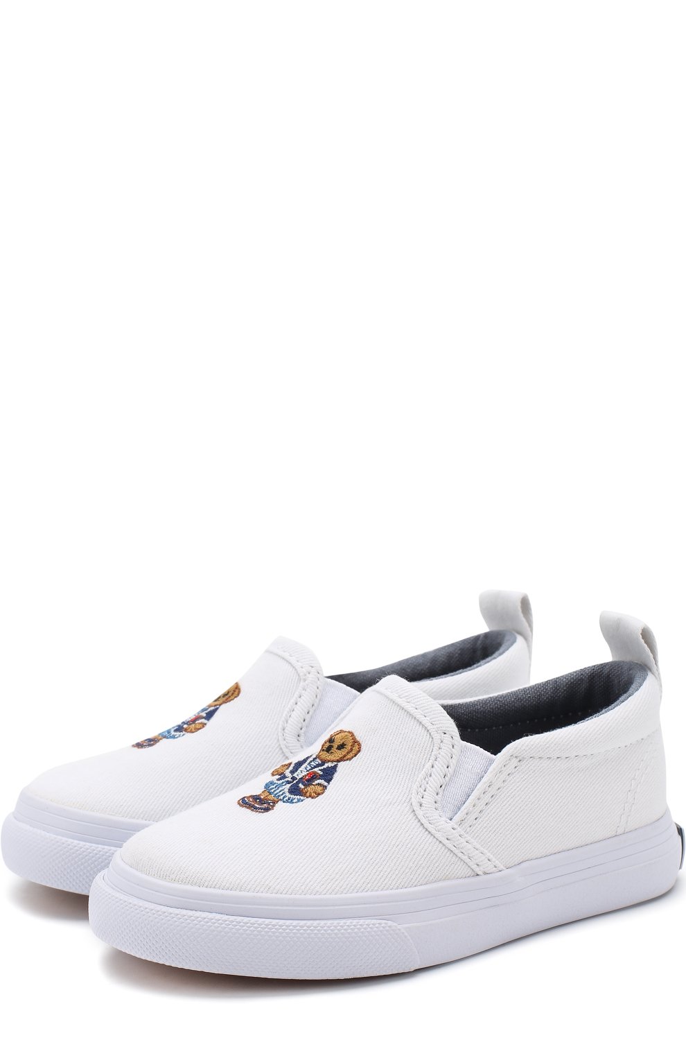 Текстильные слипоны с вышивкой POLO RALPH LAUREN, арт. CARLEE BEAR G0RE/T0DDLER, фото 1