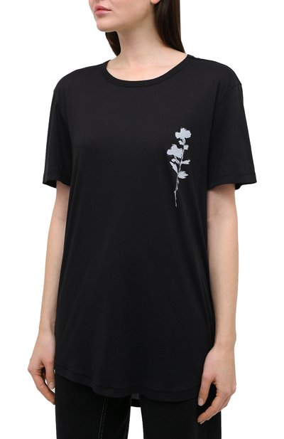 Хлопковая футболка ANN DEMEULEMEESTER черного цвета по цене 29900 руб., арт. 2002-3979-232-099, фото 3 Хлопковая футболка ANN DEMEULEMEESTER, арт. 2002-3979-232-099, фото 3