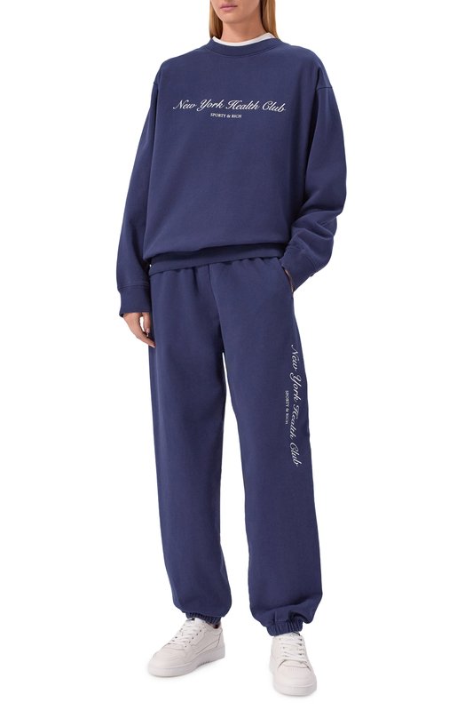 Хлопковый свитшот Sporty and Rich ST07166043BL106 Синий  ST07166043BL106 Фото 2