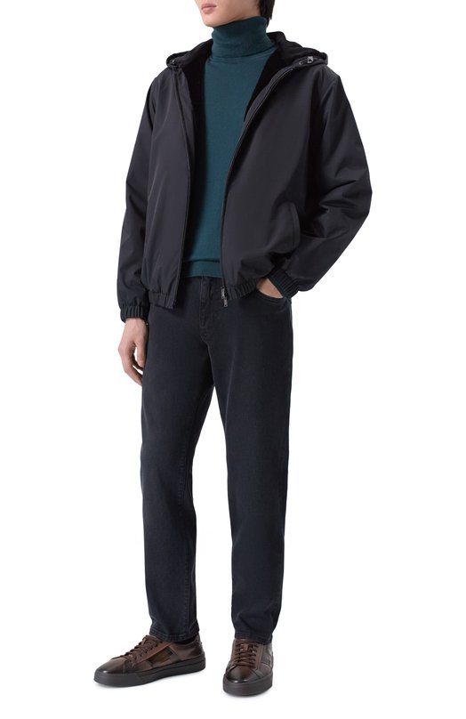 Пуховый бомбер с подкладкой из норки MVST FTECK-ME5635-4V Синий  FTECK-ME5635-4V Фото 2