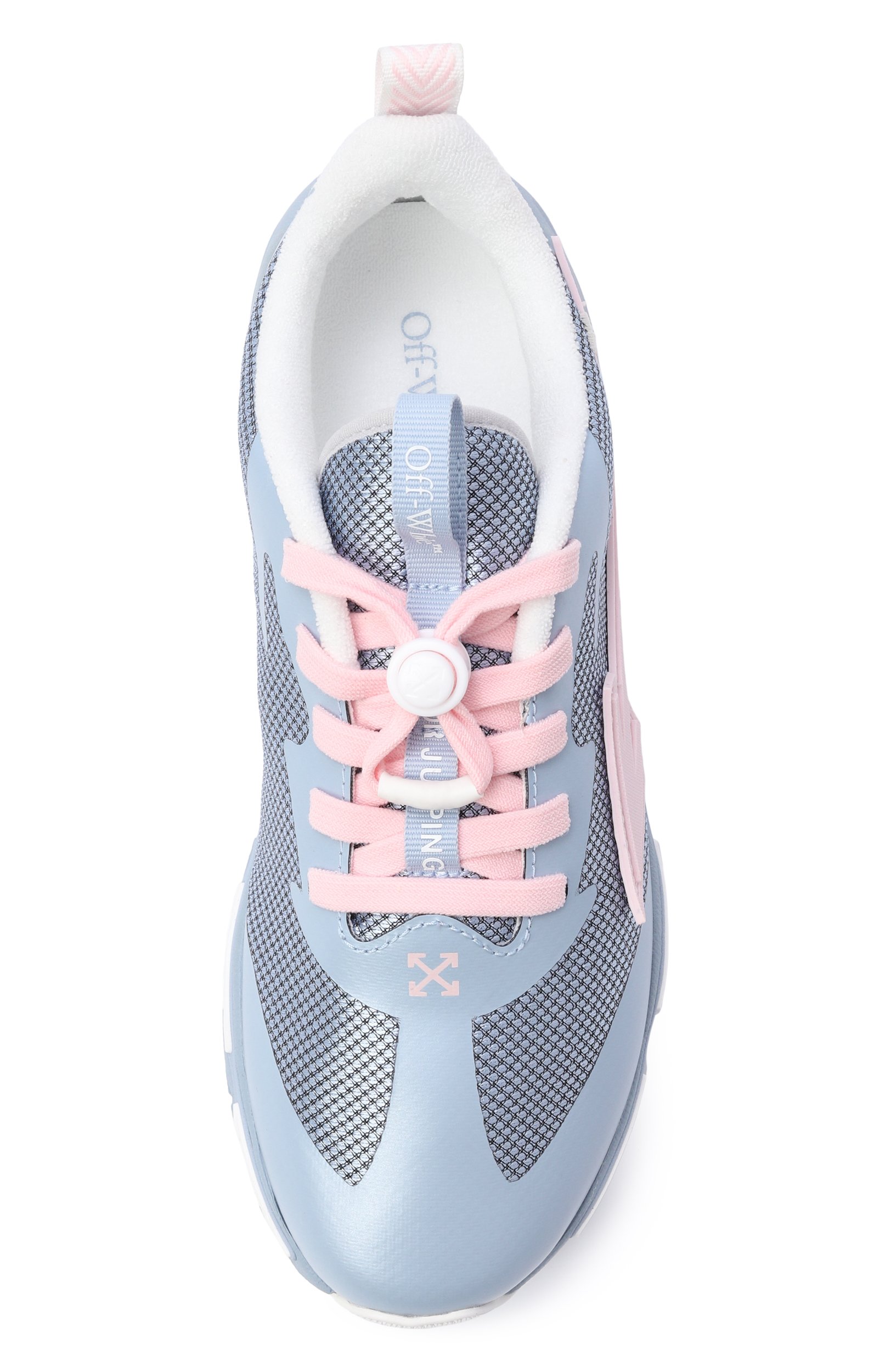 Комбинированные кроссовки for jumping OFF-WHITE голубого цвета по цене 29650 руб., арт. 0GIA008S26FAB001, фото 4 Комбинированные кроссовки for jumping OFF-WHITE, арт. 0GIA008S26FAB001, фото 4