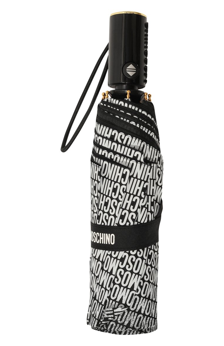 Мужской складной зонт MOSCHINO черного цвета, арт. 8444 0PENCL0SE | Фото 4 (Материал: Синтетический материал, Текстиль, Металл; Нос: Не проставлено)