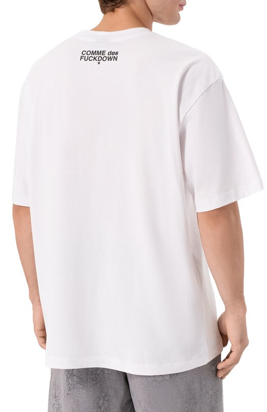 Хлопковая футболка Comme des Fuckdown CFABM01853 Белый  CFABM01853 Фото 4