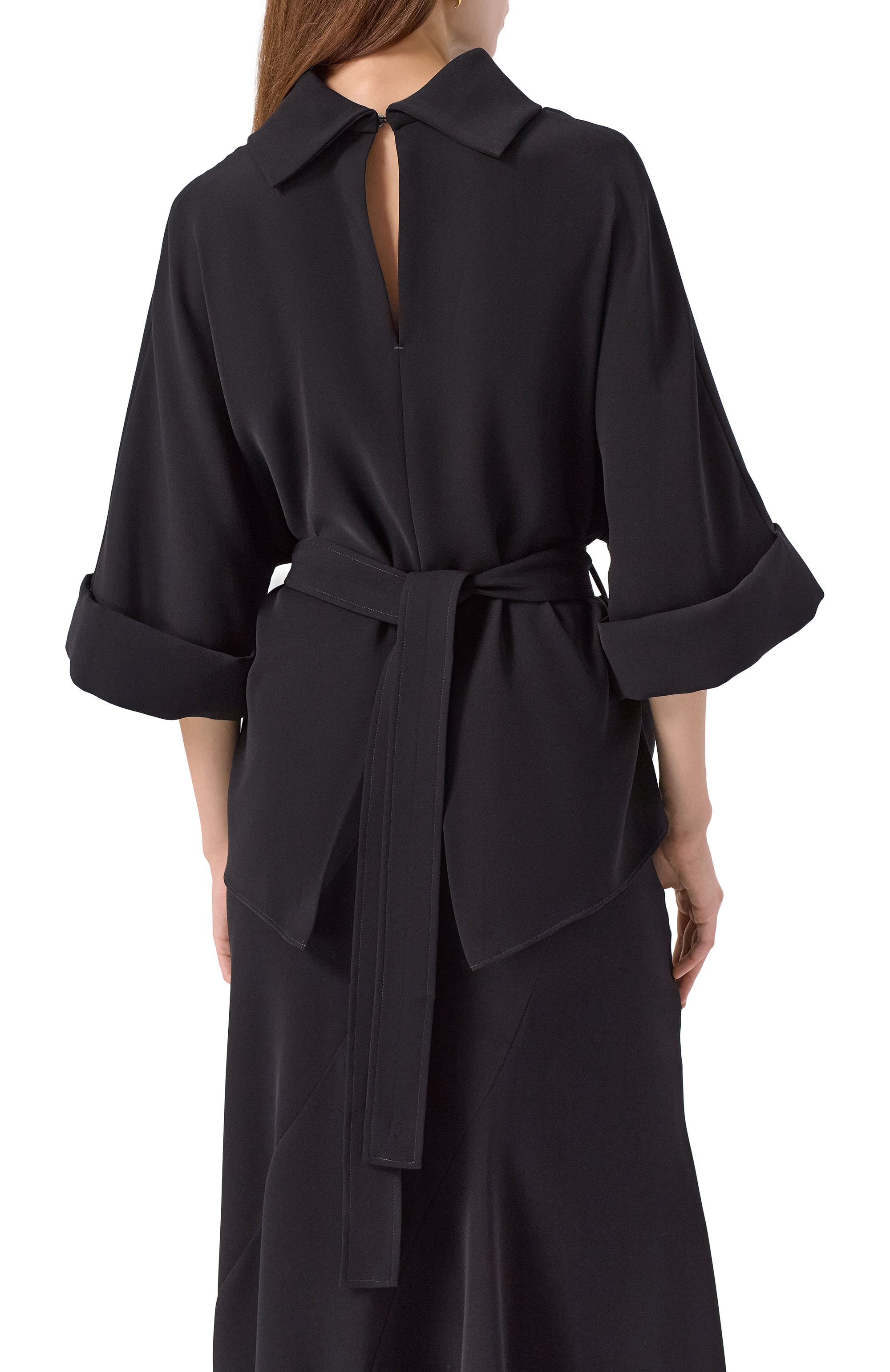 Блузка P.A.R.O.S.H. черного цвета по цене 79950 руб., арт. P0KER25-D313105R, фото 4 Блузка P.A.R.O.S.H., арт. P0KER25-D313105R, фото 4