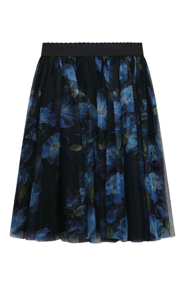Детская юбка DOLCE & GABBANA темно-синего цвета, арт. L55I00/HS5Q3/2-6 | Фото 2 (Материал внешний: Синтетический материал; Нос: Не проставлено; Случай: Повседневный)