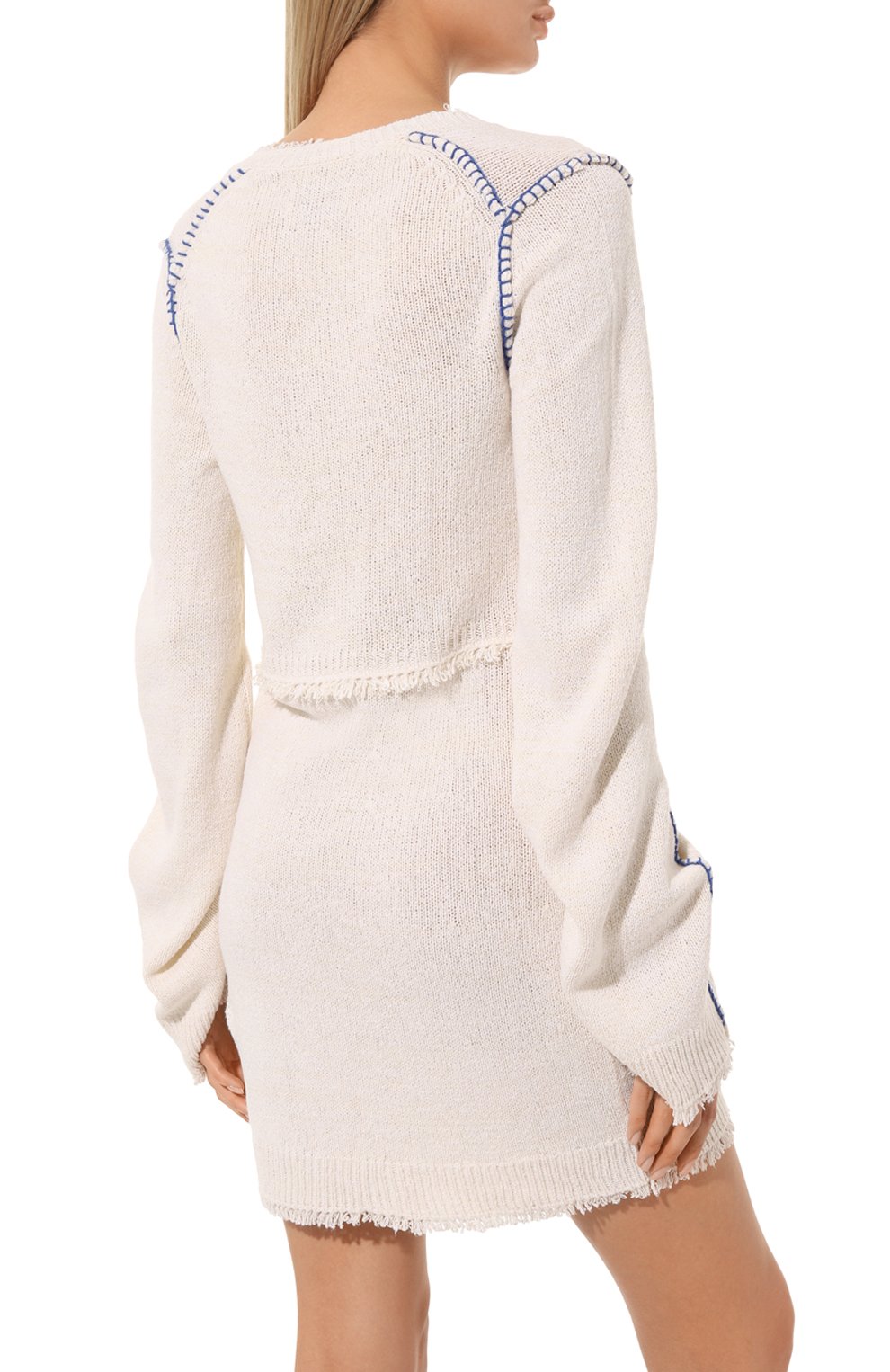 Платье из шелка и хлопка ZADIG AND VOLTAIRE кремового цвета по цене 85200 руб., арт. KWDR00166, фото 4 Платье из шелка и хлопка ZADIG AND VOLTAIRE, арт. KWDR00166, фото 4