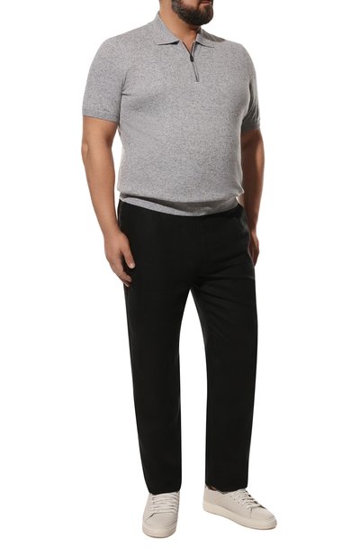 Поло из хлопка и льна CANALI серого цвета по цене 48750 руб., арт. C0454B/MK01450/60-68, фото 2 Поло из хлопка и льна CANALI, арт. C0454B/MK01450/60-68, фото 2