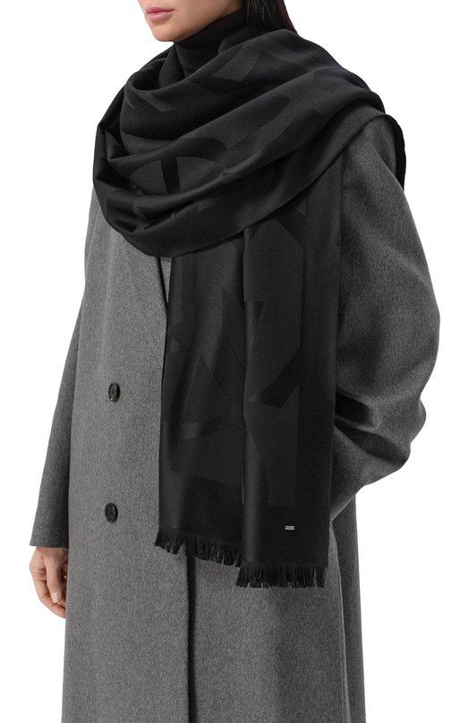 Шерстяной шарф Saint Laurent 719428/3Y210 Чёрный  719428/3Y210 Фото 2