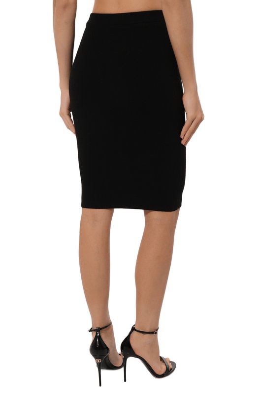 Шерстяная юбка Saint Laurent 758123/Y76HG Чёрный  758123/Y76HG Фото 4