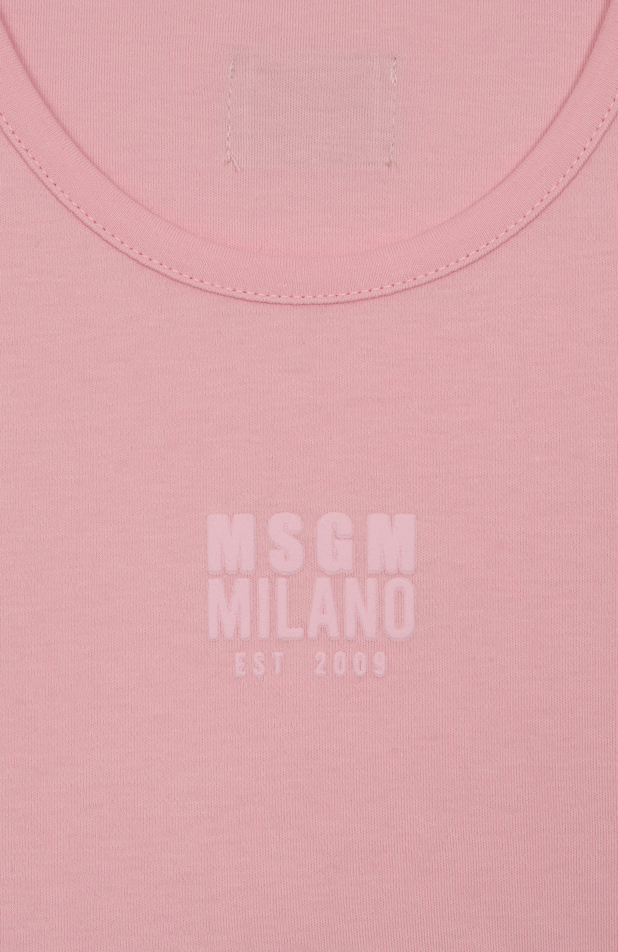 Хлопковый топ MSGM KIDS светло-розового цвета по цене 6645 руб., арт. S5MSJGTA175, фото 3 Хлопковый топ MSGM KIDS, арт. S5MSJGTA175, фото 3