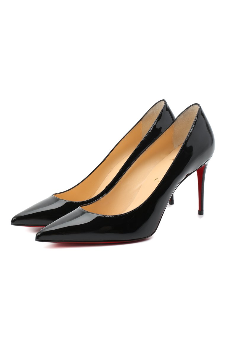 Женские кожаные туфли kate 85 CHRISTIAN LOUBOUTIN черного цвета, арт. kate 85 patent | Фото 1 (Подошва: Плоская; Каблук тип: Шпилька; Каблук высота: Высокий; Драгоценные камни: Проставлено; Материал сплава: Проставлено; Материал внешний: Натуральная кожа)