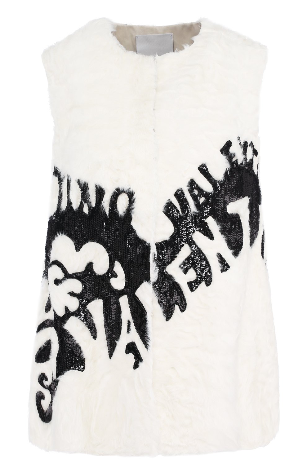 Меховой жилет VALENTINO черно-белого цвета по цене 1435000 руб., арт. QF2FC202CRF, фото 1 Меховой жилет VALENTINO, арт. QF2FC202CRF, фото 1