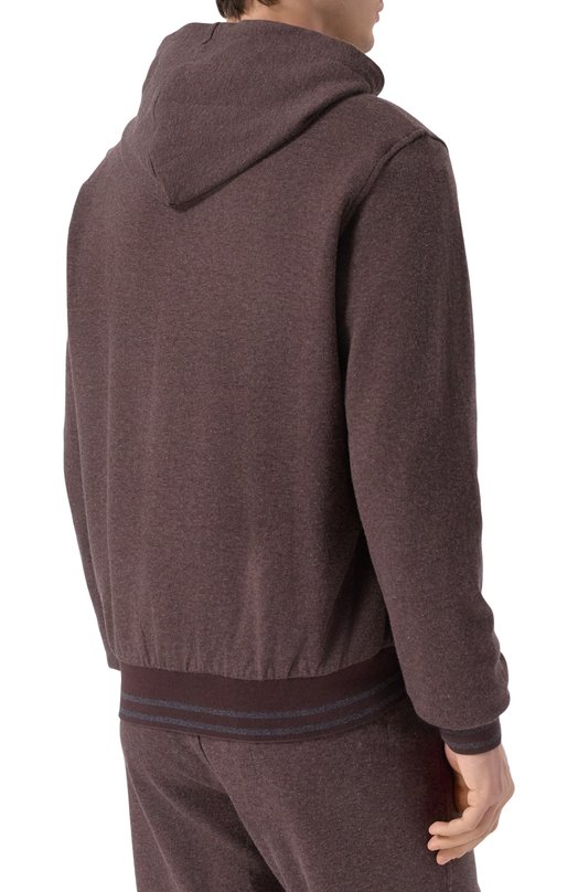 Толстовка из хлопка и кашемира Capobianco 19M405.LB00. Коричневый  19M405.LB00. Фото 4