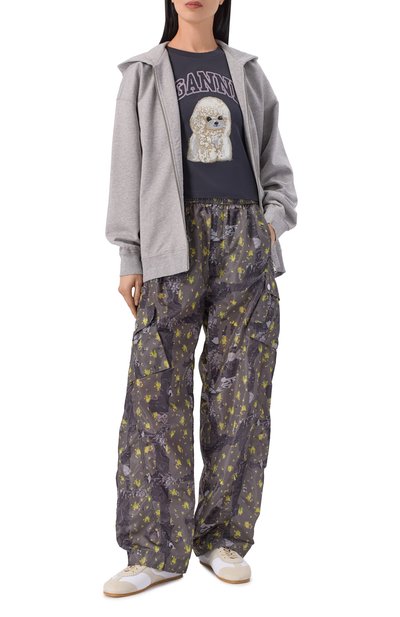 Брюки-карго GANNI темно-серого цвета по цене 37350 руб., арт. A1080166, фото 2 Брюки-карго GANNI, арт. A1080166, фото 2