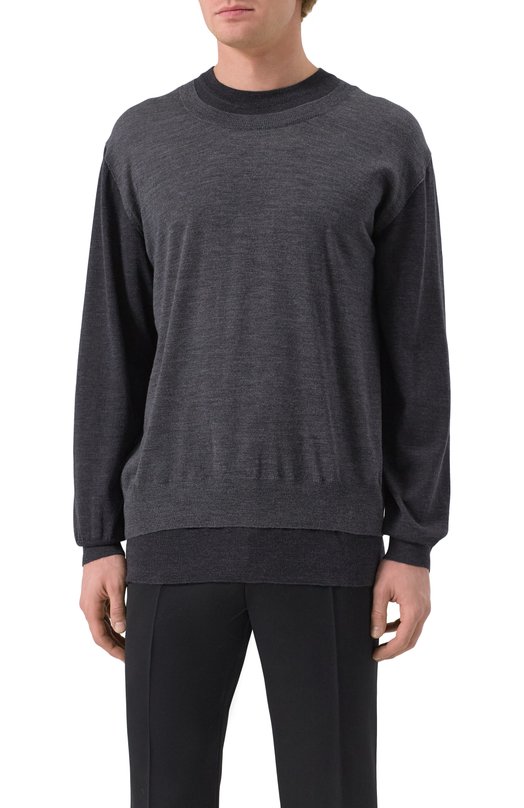 Шерстяной джемпер Dolce & Gabbana GXX83Z/JCVWP Серый  GXX83Z/JCVWP Фото 3