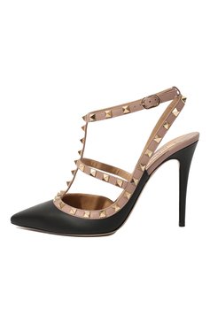 Женские кожаные туфли rockstud VALENTINO черного цвета, арт. ZW2S0393/V0D | Фото 4 (Статус проверки: Проверено, Проверена категория; Подошва: Плоская; Материал внутренний: Натуральная кожа; Каблук высота: Высокий; Каблук т�ип: Шпилька; Драгоценные камни: Проставлено; Материал сплава: Проверено, Проставлено; Материал внешний: Натуральная кожа; Длина стельки: 22,3, 22,6, 23,3, 23,6, 24,0, 24,3, 24,6, 25,0, 25,3, 25,6, 26,0, 26,3, 26,6, 27,0, 27,3)