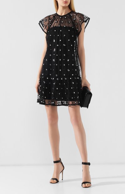 Платье с декоративной отделкой REDVALENTINO черного цвета по цене 72750 руб., арт. RR3VA01G/CRN, фото 2 Платье с декоративной отделкой REDVALENTINO, арт. RR3VA01G/CRN, фото 2