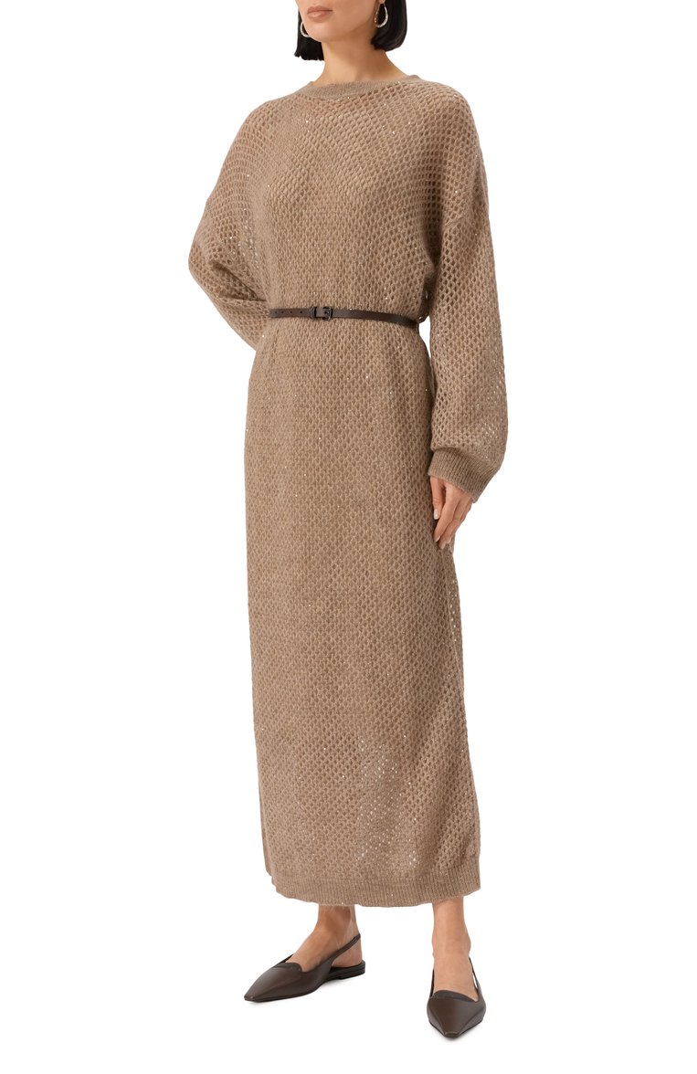 Платье из шерсти и хлопка BRUNELLO CUCINELLI, арт. MPS732A90P, фото 1