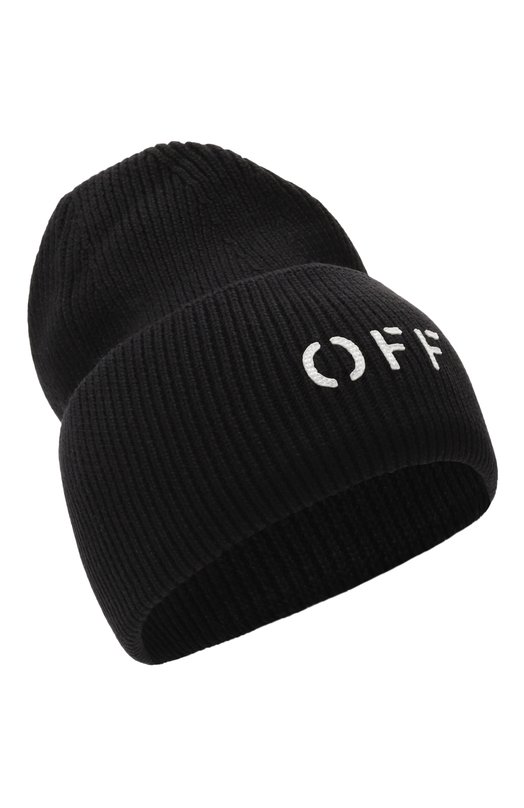 Шапка из хлопка и шерсти Off-White 0MLC030F23KNI001 Чёрный 0MLC030F23KNI001