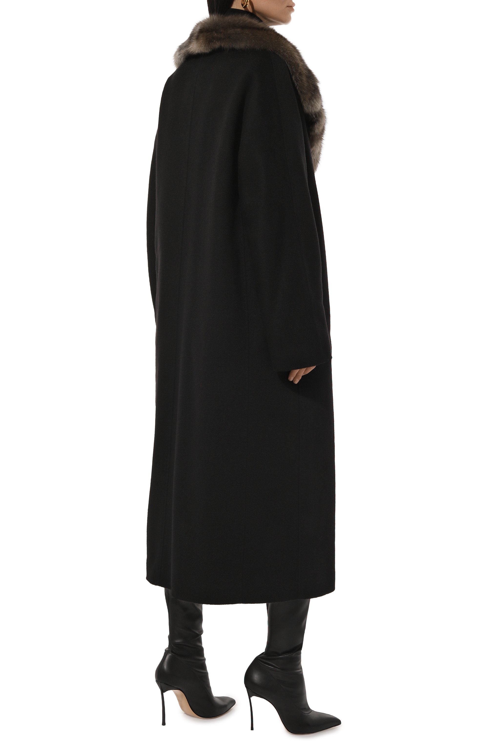 Кашемировое пальто с подкладкой из меха соболя BONANNA, арт. МПК001Ч, фото 4