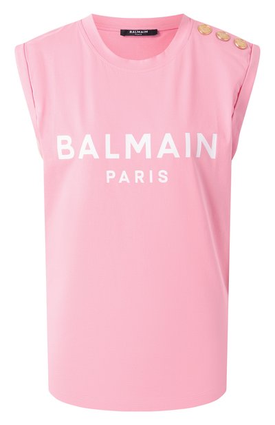 Женский хлопковый топ BALMAIN, арт. CF1ED001/BB02