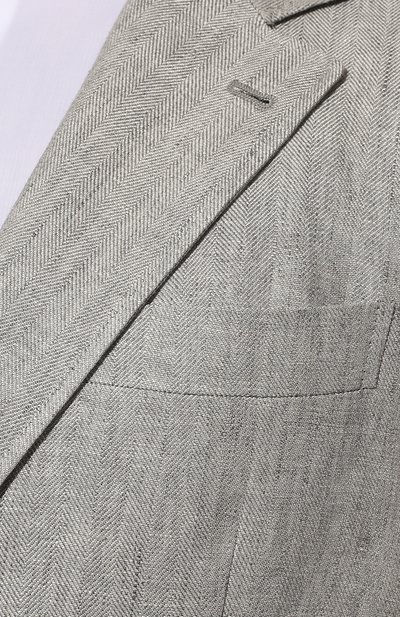 Однобортный пиджак BRUNELLO CUCINELLI светло-серого цвета по цене 262500 руб., арт. MW4597BTD, фото 5 Однобортный пиджак BRUNELLO CUCINELLI, арт. MW4597BTD, фото 5