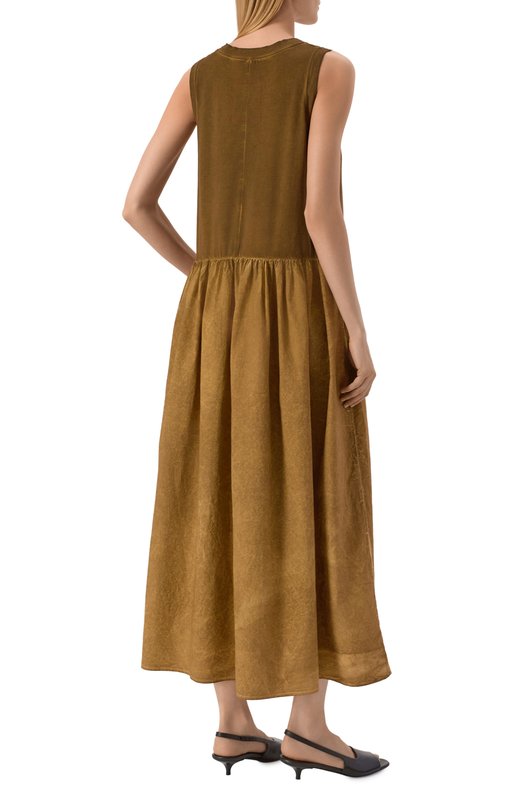 Хлопковое платье Uma Wang S2 M UP5057 Коричневый  S2 M UP5057 Фото 3